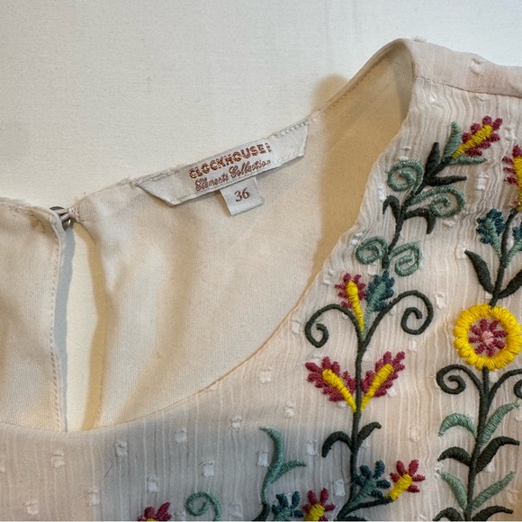 C&A Clockhouse Boho Embroidered Floral Babydoll Dress 36 Ruffles Cottagecore - Picture 5 of 8